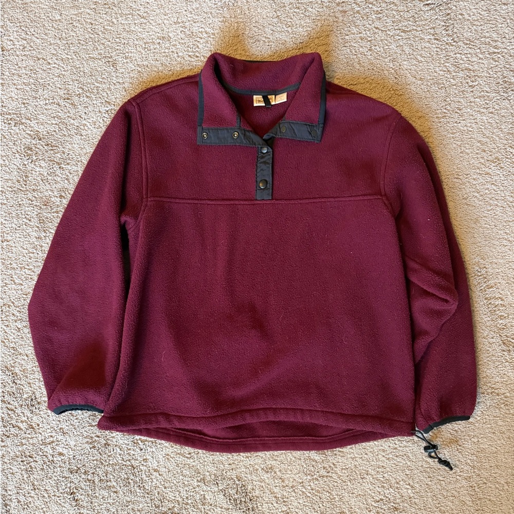 Made in USA Woolrich Maroon Fleece with Black Trim